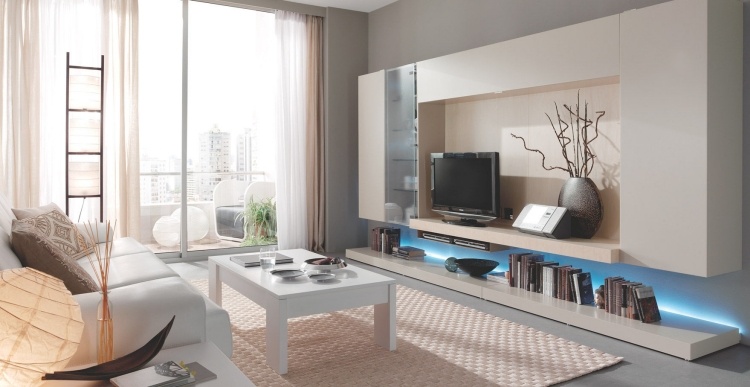 rôzne verzie s M5 od Pieferrera Nástenná jednotka s LED osvetlením -m5-piferrer-biela-vysoký lesk-obyčajná-krémová-biela-deko-knihy