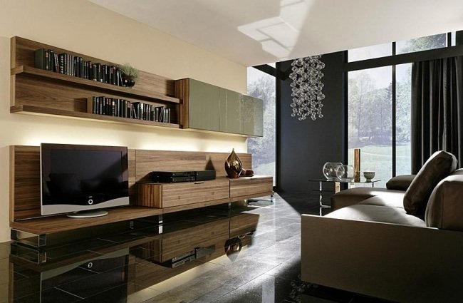 Moderná nástenná drevená obývacia izba gruber schlager