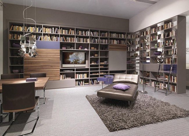 Moderný nástenný predeľovač grruber schlager v sivom dreve