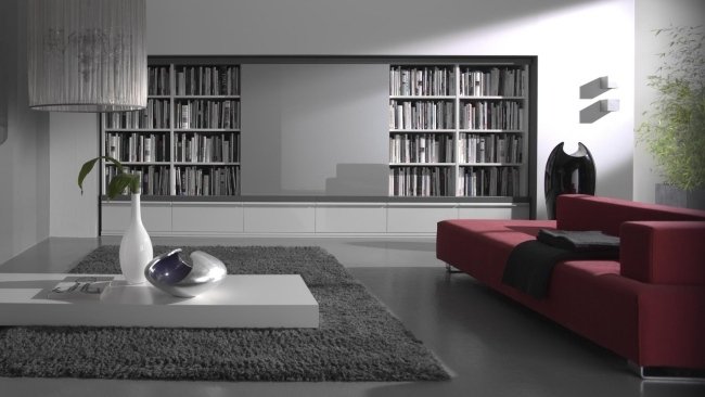 Moderné nástenné jednotky gruber schlager schiebeplatte vysoký lesk sivý