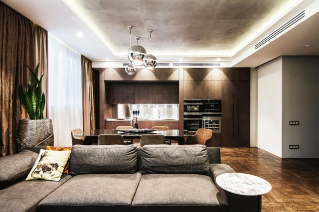 moderné drevené čela vstavané osvetlenie