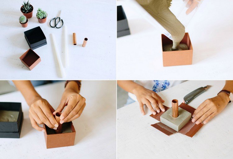 Vyrobte si svoj vlastný svietnik z betónu a medi Adventný veniec z betónového svietnika-betón-meď-vyrobte si-návod