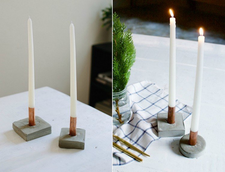 Vyrobte si berónové svietniky na adventný veniec sami Adventný veniec z betónového svietnika-meď-vyrobte si-vlastné-nápady-tvary