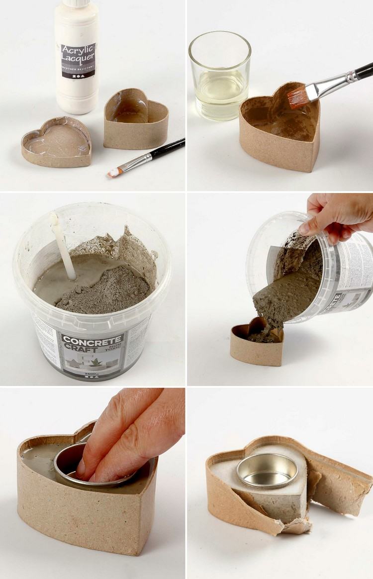 Vyrobte si sami malé svietniky v tvare srdca adventný veniec-betón-urob si sám-svietnik-diy-tvar srdca