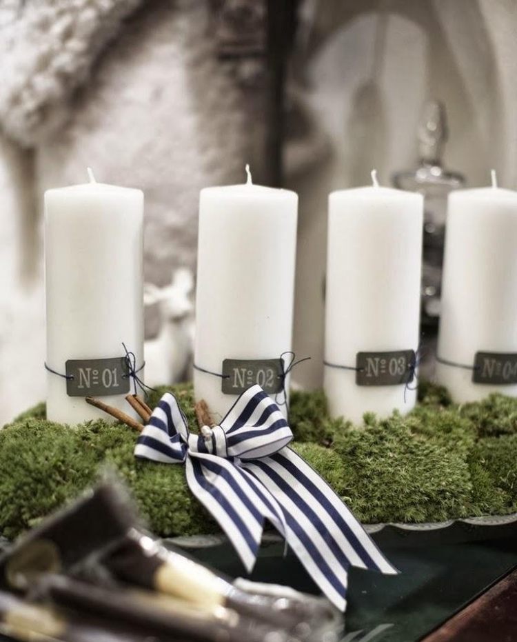 kreatívne číslovanie adventných sviečok drôtom a visačkami adventný veniec-moderné-vyrobte si-predĺžené-ozdobné-sviečky-mach-drôtené číslo