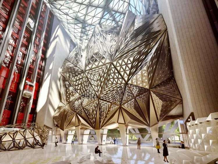 moderná architektúra morpheus hotel macau výstavba mimoriadny dizajn recepcia vstup