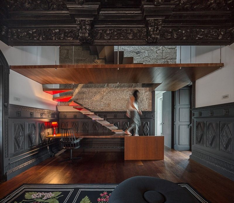 moderný vidiecky štýl schodov stenový dizajn jedálenský priestor stropný dizajn