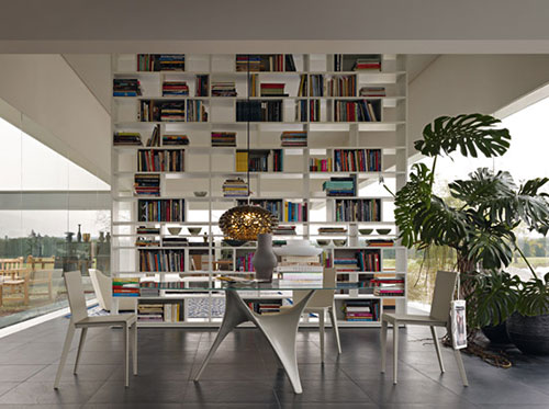 Moderný okrúhly sklenený stôl - papraď Moderný okrúhly sklenený stôl - Ac od Molteni -fern