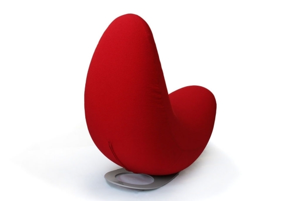 hojdacie kreslo dizajnový látkový poťah červený moderné hojdacie kreslo dizajnový látkový poťah červený