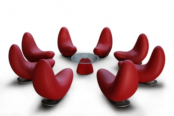 moderné dizajnové hojdacie kreslo dondolo červená koža moderné dizajnové hojdacie kreslo dondolo červená koža