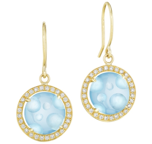 vysoko kvalitné moderné šperky madstone náušnice zlato modré kamene