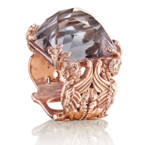 moderný šperk madstone prsteň medená farba