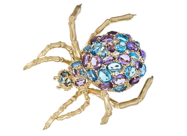 vysoko kvalitný moderný šperk spider madstone brošňa