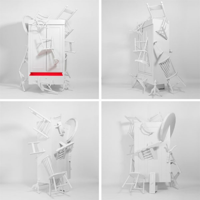 Pôsobivá a jedinečná skrinka z dreva Unikátna skrinka z dreveného recyklovaného nábytku