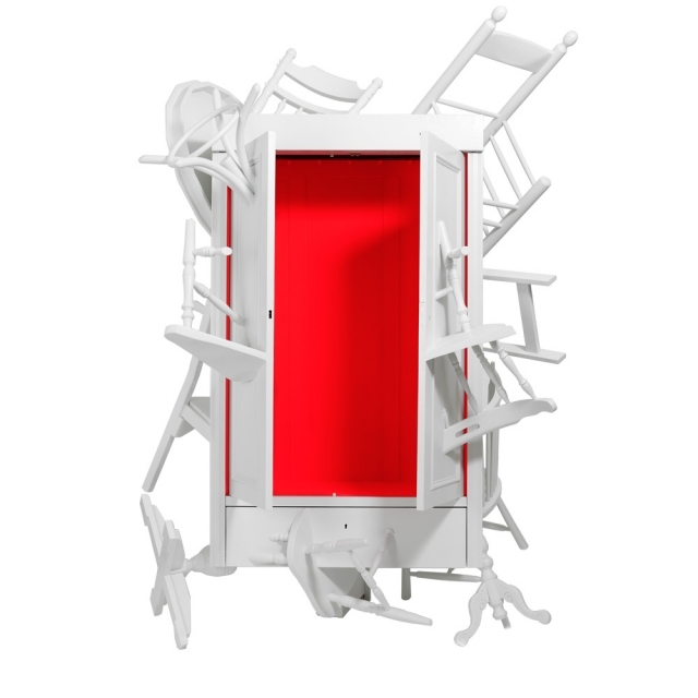 moderná skriňa vyrobená z recyklovaného nábytku našla predmety moderný kabinet našiel predmety z ulíc Amsterdamu