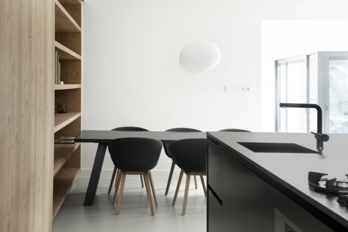 Apartment Design - Jedáleň je hneď vedľa kuchyne kuchynský dizajn jedáleň ostrovný regál jedálenský kút drezy