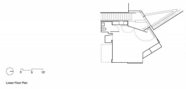 Pohľad zhora na dom Patkau