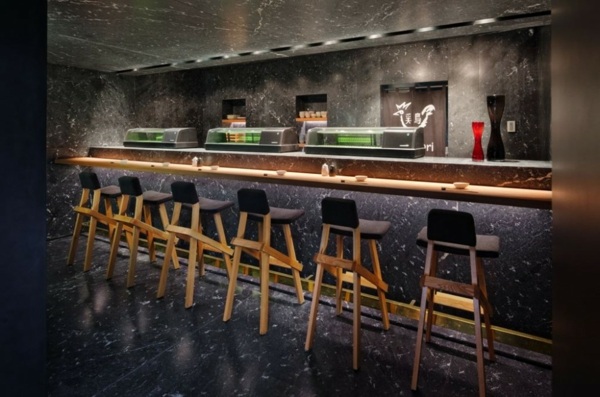 japonský vplyv na moderný dizajn reštauračný bar Tori Tori