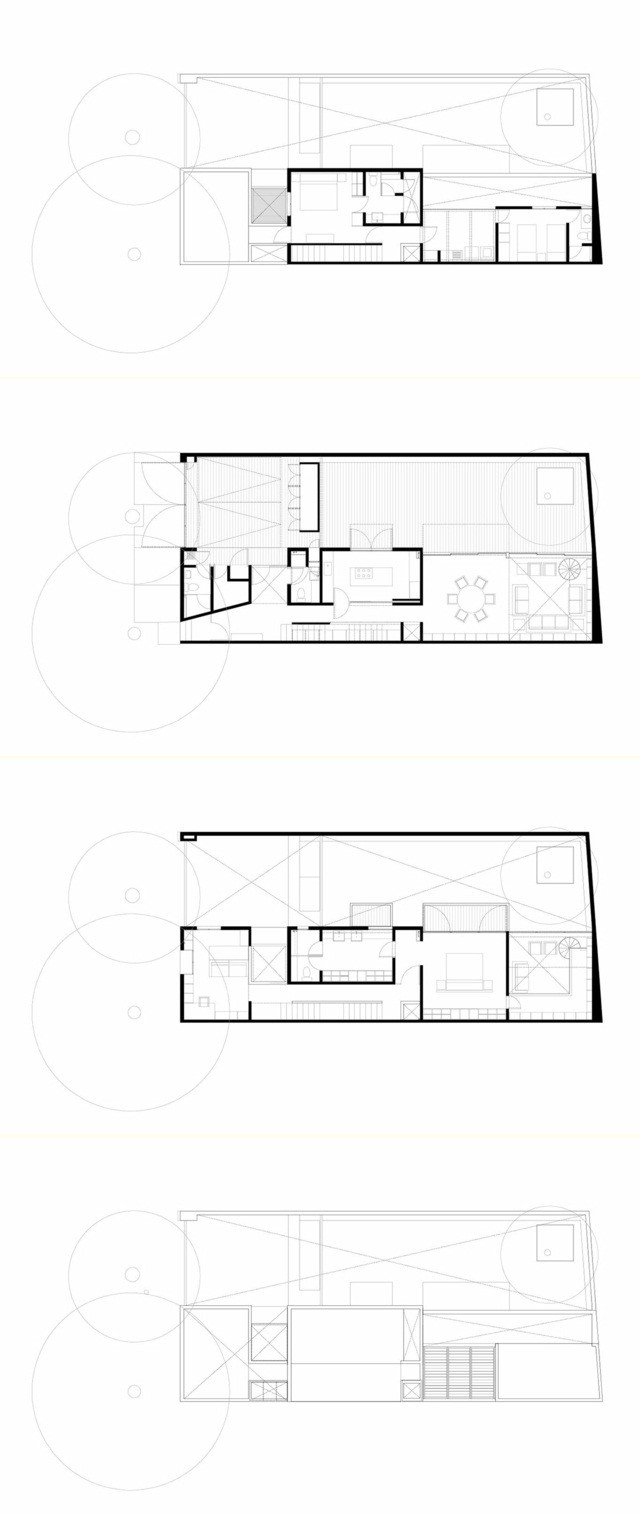moderná minimalistická architektúra otvorený plán Schittova perspektíva Architektúra otvorený plán Schittov pohľad nad dom v tvare kocky