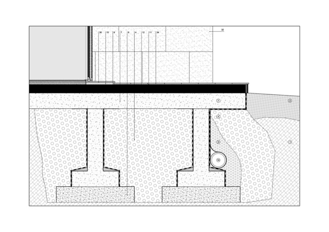 Umiestnite moderný plán minimalistickej architektúry do zeme plán minimalistickej architektúry ukotvený v zemi