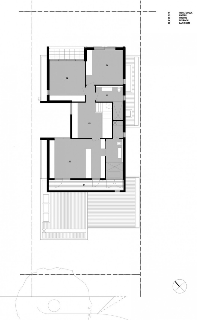 Pôdorys moderného domu Jessica Liew Melbourne v Austrálii moderný dom melbourne austrália pôdorys