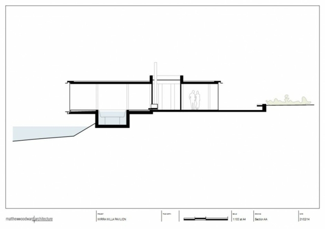 moderný Villa Lake jednopodlažný plán Villa Lake jeden pôdorys bočný pohľad