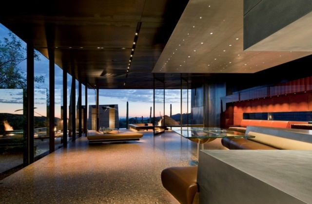 Pusté krbové betónové panely LED osvetlenie