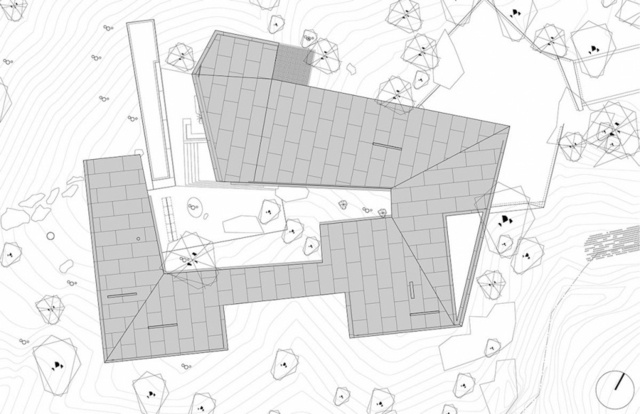 Projektový dom Arizona Pohľad zhora na tri zväzky