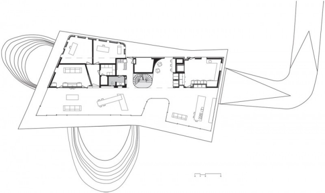 Villa L architekt domu s plochou strechou plán pôdorysu Villa L moderný architekt plochej strechy architekt plán pôdorysu