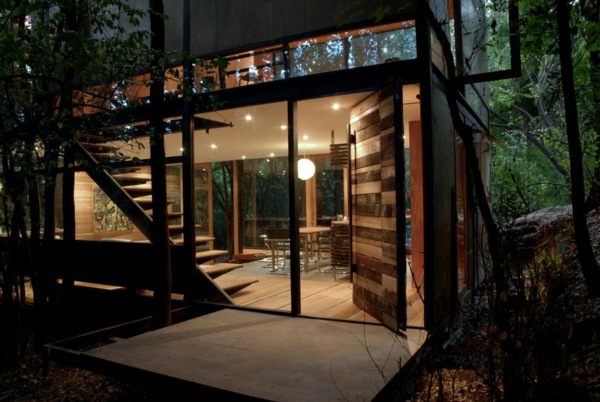 Sklenený dom z oceľovej konštrukcie-moderná fasáda Sklenený dom-oceľová konštrukcia-moderná fasáda