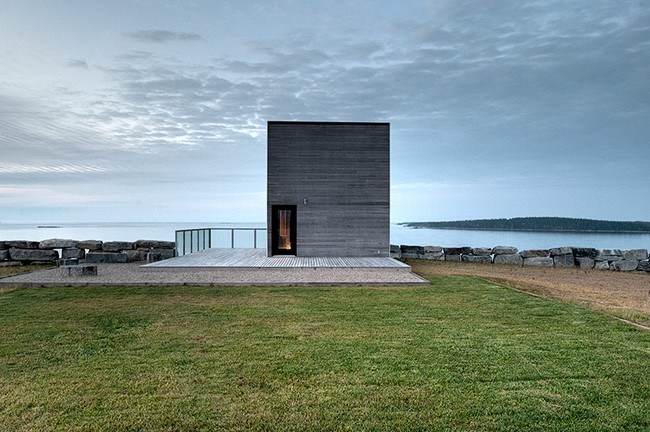 Drevená fasáda Kanadský ostrov Nové Škótsko Lúka