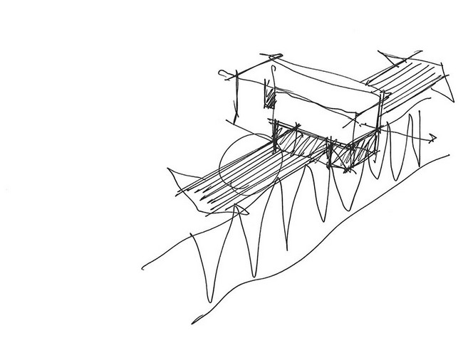 Skica stavby domu podporuje nízkonákladový stavebný projekt