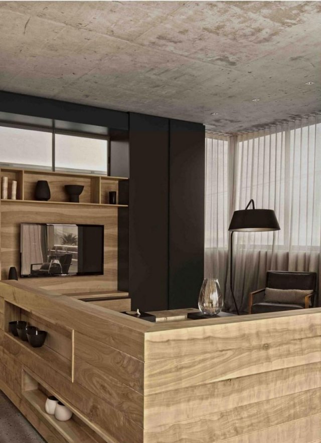 dizajnový priestor na sedenie kontrast svetlé tmavé prvky nápady