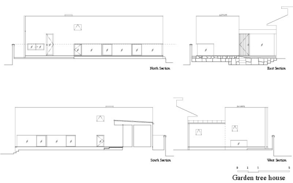 záhrada domu postavená okolo pôdorysu stromu