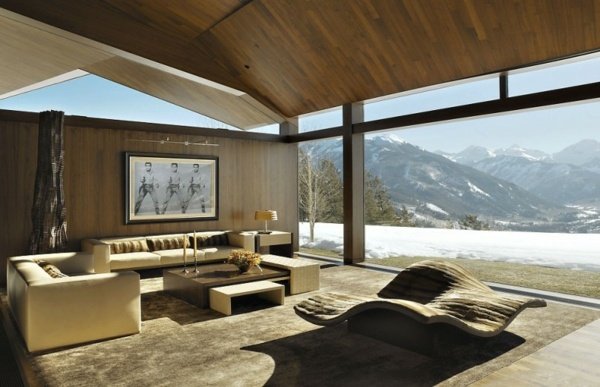 rustikálna horská chata-moderný dizajn rustikálna horská chata-moderný interiér