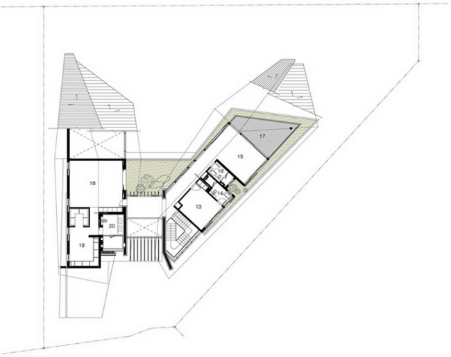 Dom K2LD Architects pôdorys druhé poschodie moderný dom K2LD architekti pôdorys druhé poschodie