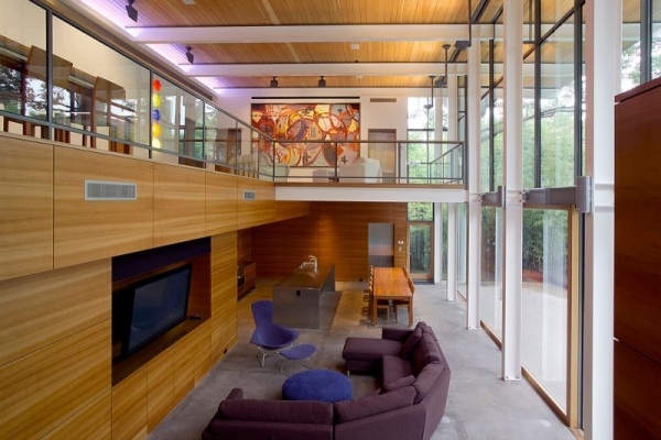 vnútorné drevené obloženie interiérové drevené obklady Cunningham Architects