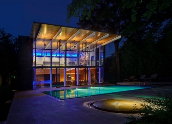 moderné domáce osvetlenie Cunningham Architects moderné domáce texasové osvetlenie Cunningham Architects
