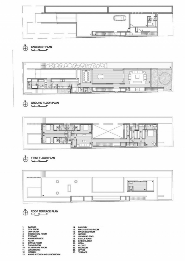Skica budovy Casa Daqua Náčrt budovy Casa Daqua
