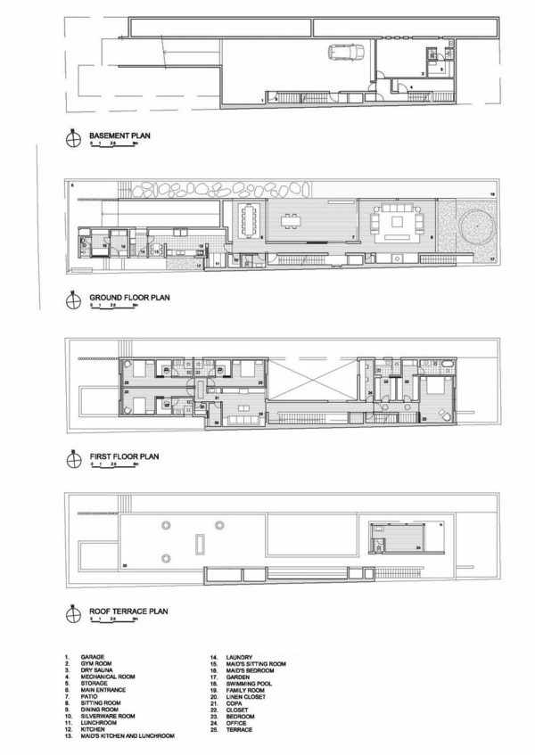 Plán Casa Daqua Pôdorys budovy Casa Daqua