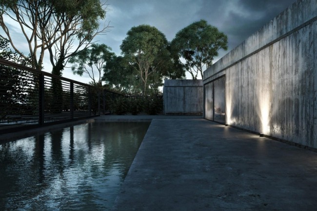 moderná obytná budova z betónového vonkajšieho bazéna s výhľadom na čierne more moderný dom z betónového vonkajšieho bazéna s výhľadom na čierne more