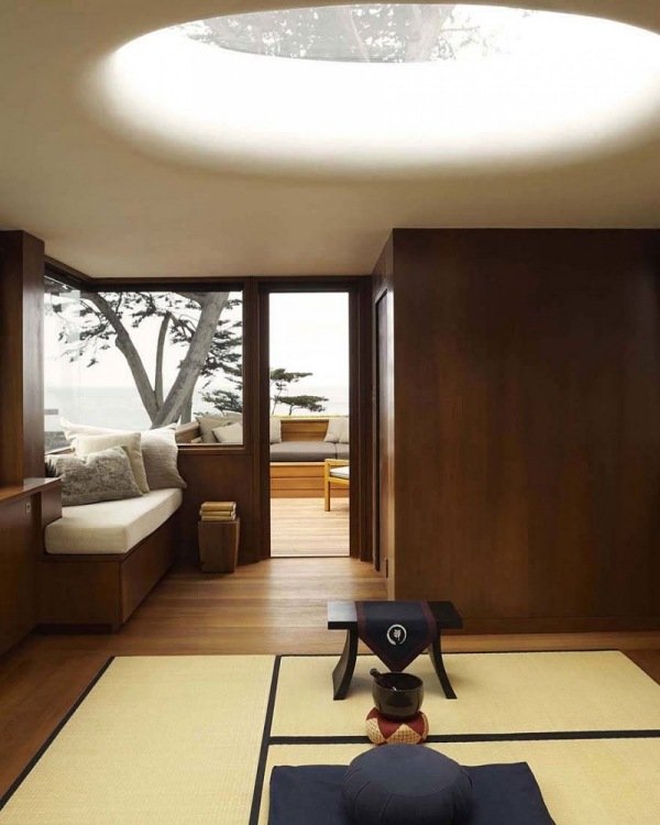 meditačná miestnosť strešný otvárací tatami meditačná miestnosť s okrúhlym otváraním na strechu tatami
