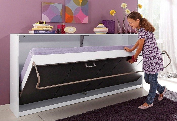 sklopná posteľ-biela-antracitová-praktická-posteľ-do-izby-mládeže