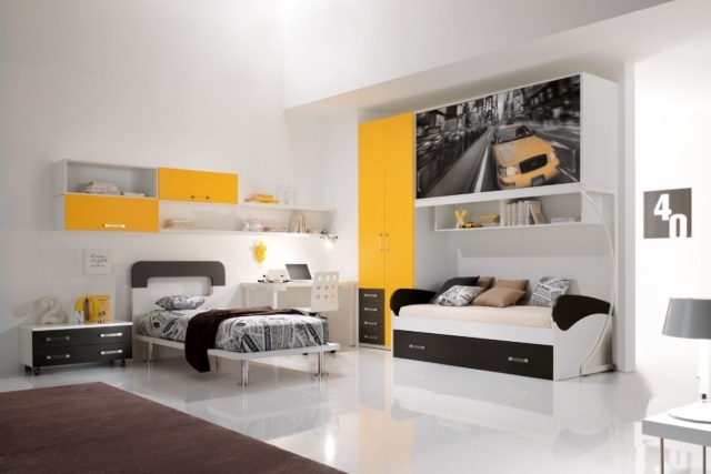 zostava detskej izby-chlapec-žlto-bielo-čierna-farby