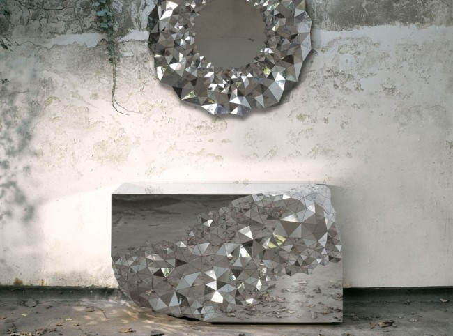 tvary trojuholníka hviezdny dizajnér konzolový stôl jake phipps trojuholníkové tvary hviezdny dizajnérsky konzolový stôl od jake phipps