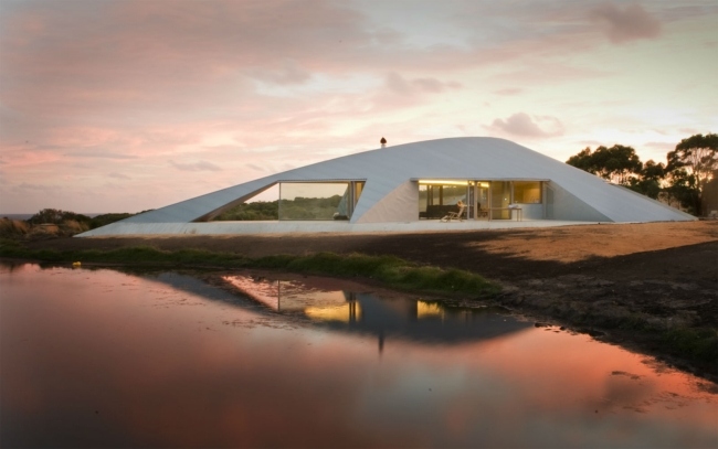 západ slnka krajina domček na vidieku vidiecky dom od Jamesa Stockwella