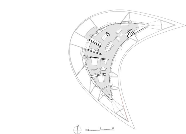 domček v tvare polmesiaca v dizajne vidieckeho domu od Jamesa Stockwella