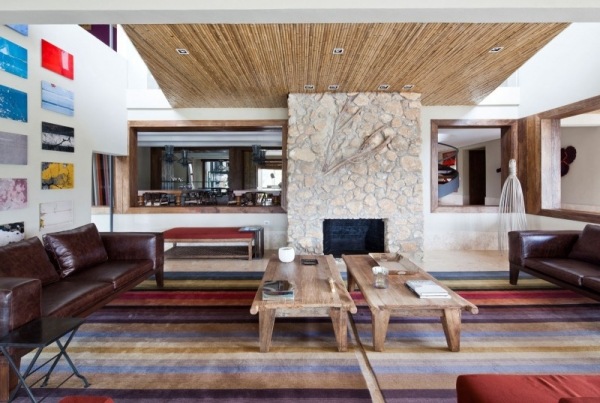 rustikálny interiérový dizajn vidieckeho domu v sao paolo