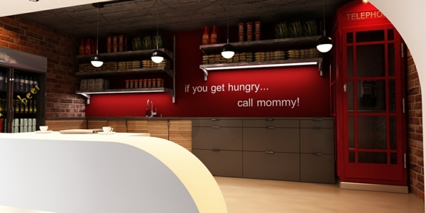 červený moderný kuchynský loft červený-moderný-kuchynský loft