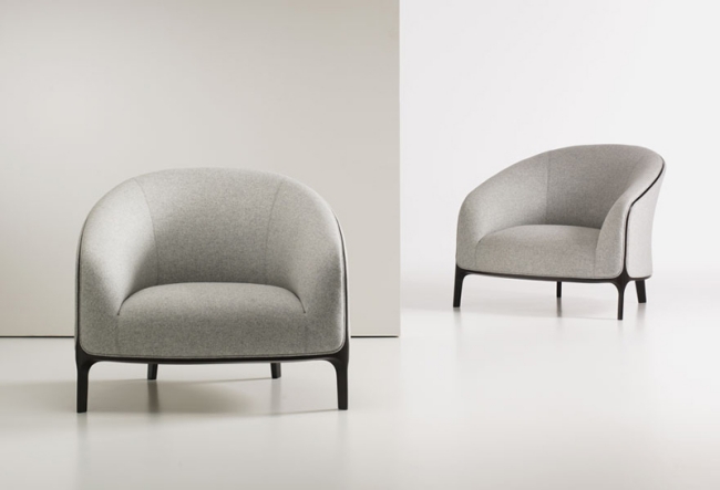 kreslo sivý moderný dizajn nábytku od duchaufourlawrance